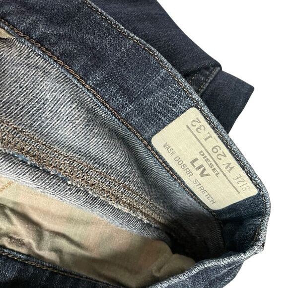 Diesel Womens 29 Liv Jeans Slim Straight Low Rise Dark Blue Stretch Y2K - Picture 2 of 10